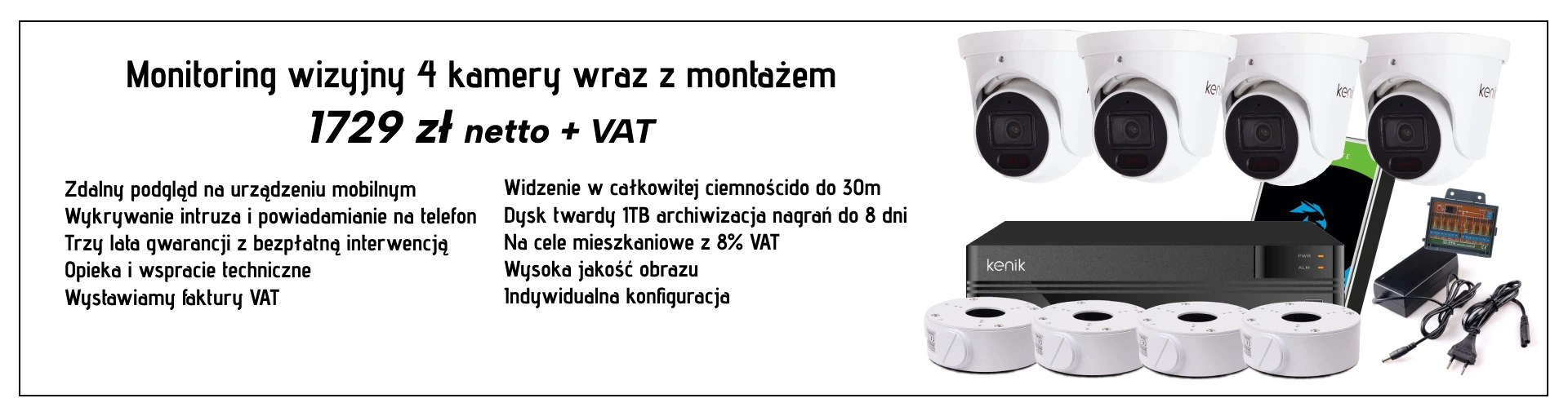 Monitoring wizyjny wraz z montażem